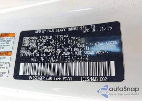 2016 Scion Fr-S from USA, damaged, VIN JF1ZNAA11G8705364